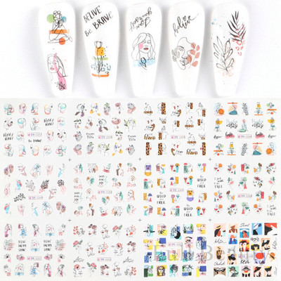 12 komada slatkih božićnih naljepnica za nokte Crtani životinjski dizajn Pingvin Ptica Mačka Pas Klizači za nokte Vodene naljepnice Dekoracija LABN1945-1956