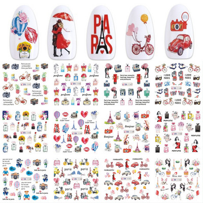 12 komada slatkih božićnih naljepnica za nokte Crtani životinjski dizajn Pingvin Ptica Mačka Pas Klizači za nokte Vodene naljepnice Dekoracija LABN1945-1956