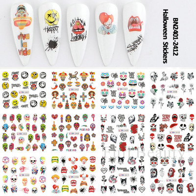12 komada slatkih božićnih naljepnica za nokte Crtani životinjski dizajn Pingvin Ptica Mačka Pas Klizači za nokte Vodene naljepnice Dekoracija LABN1945-1956