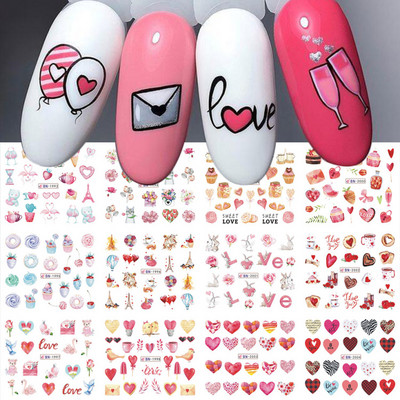 12 komada slatkih božićnih naljepnica za nokte Crtani životinjski dizajn Pingvin Ptica Mačka Pas Klizači za nokte Vodene naljepnice Dekoracija LABN1945-1956