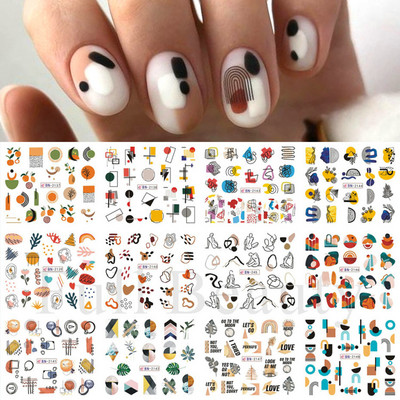 12 komada slatkih božićnih naljepnica za nokte Crtani životinjski dizajn Pingvin Ptica Mačka Pas Klizači za nokte Vodene naljepnice Dekoracija LABN1945-1956