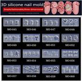 Új MO51-100 sorozatú manikűr szilikon öntőforma csepp ragasztó barkács penész Love Flower Cross Nail Design