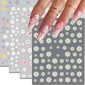 Nail Art Matricák Nyári Százszorszép Gyümölcsök Fehér Virágok Szirmok Virágok Hátraragasztó Körömmatricák Dekoráció Köröm Tippek Szépség