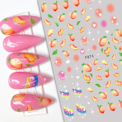 Nail Art Matricák Nyári Százszorszép Gyümölcsök Fehér Virágok Szirmok Virágok Hátraragasztó Körömmatricák Dekoráció Köröm Tippek Szépség