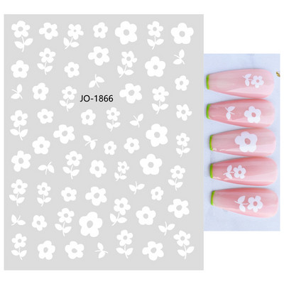 Nail Art Matricák Nyári Százszorszép Gyümölcsök Fehér Virágok Szirmok Virágok Hátraragasztó Körömmatricák Dekoráció Köröm Tippek Szépség
