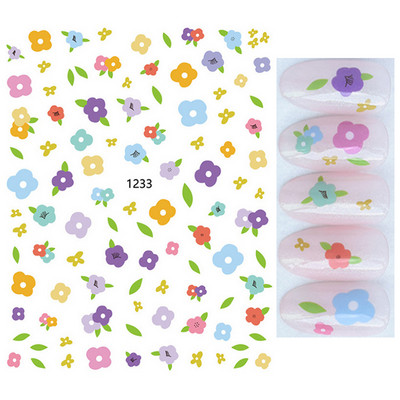 Nail Art Matricák Nyári Százszorszép Gyümölcsök Fehér Virágok Szirmok Virágok Hátraragasztó Körömmatricák Dekoráció Köröm Tippek Szépség