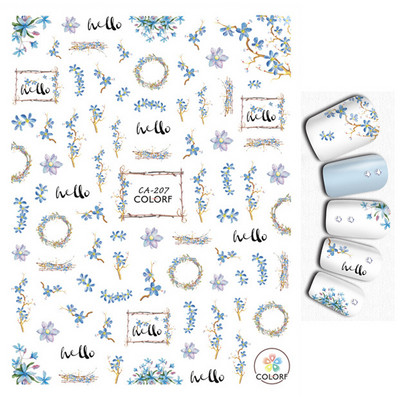 Nail Art Matricák Nyári Százszorszép Gyümölcsök Fehér Virágok Szirmok Virágok Hátraragasztó Körömmatricák Dekoráció Köröm Tippek Szépség
