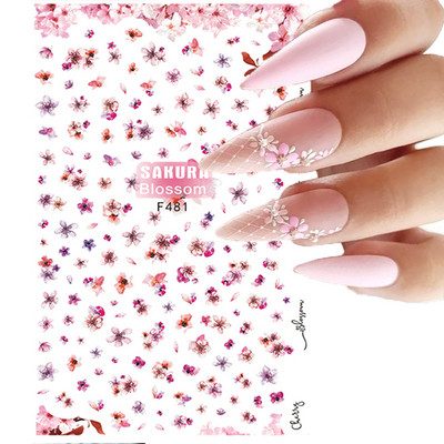 Nail Art Matricák Nyári Százszorszép Gyümölcsök Fehér Virágok Szirmok Virágok Hátraragasztó Körömmatricák Dekoráció Köröm Tippek Szépség