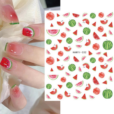 Nail Art Matricák Nyári Százszorszép Gyümölcsök Fehér Virágok Szirmok Virágok Hátraragasztó Körömmatricák Dekoráció Köröm Tippek Szépség