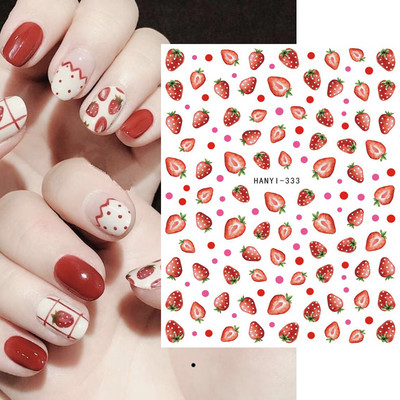 Nail Art Matricák Nyári Százszorszép Gyümölcsök Fehér Virágok Szirmok Virágok Hátraragasztó Körömmatricák Dekoráció Köröm Tippek Szépség