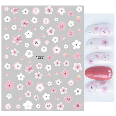 Nail Art Matricák Nyári Százszorszép Gyümölcsök Fehér Virágok Szirmok Virágok Hátraragasztó Körömmatricák Dekoráció Köröm Tippek Szépség