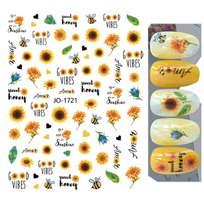Nail Art Matricák Nyári Százszorszép Gyümölcsök Fehér Virágok Szirmok Virágok Hátraragasztó Körömmatricák Dekoráció Köröm Tippek Szépség