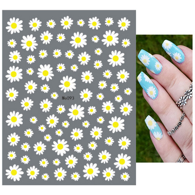Nail Art Matricák Nyári Százszorszép Gyümölcsök Fehér Virágok Szirmok Virágok Hátraragasztó Körömmatricák Dekoráció Köröm Tippek Szépség