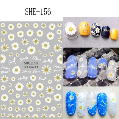 Nail Art Matricák Nyári Százszorszép Gyümölcsök Fehér Virágok Szirmok Virágok Hátraragasztó Körömmatricák Dekoráció Köröm Tippek Szépség