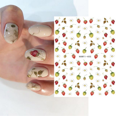 Nail Art Matricák Nyári Százszorszép Gyümölcsök Fehér Virágok Szirmok Virágok Hátraragasztó Körömmatricák Dekoráció Köröm Tippek Szépség