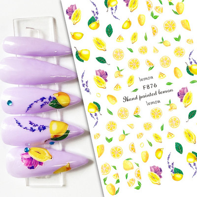 Nail Art Matricák Nyári Százszorszép Gyümölcsök Fehér Virágok Szirmok Virágok Hátraragasztó Körömmatricák Dekoráció Köröm Tippek Szépség