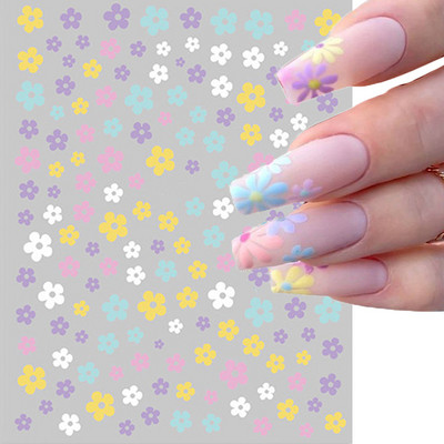 Nail Art Matricák Nyári Százszorszép Gyümölcsök Fehér Virágok Szirmok Virágok Hátraragasztó Körömmatricák Dekoráció Köröm Tippek Szépség