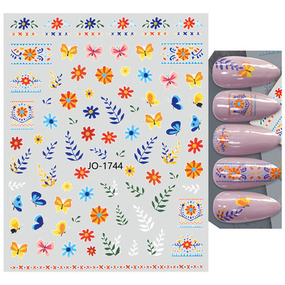 Nail Art Matricák Nyári Százszorszép Gyümölcsök Fehér Virágok Szirmok Virágok Hátraragasztó Körömmatricák Dekoráció Köröm Tippek Szépség