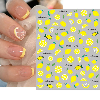 Nail Art Matricák Nyári Százszorszép Gyümölcsök Fehér Virágok Szirmok Virágok Hátraragasztó Körömmatricák Dekoráció Köröm Tippek Szépség