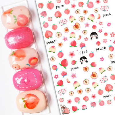 Nail Art Matricák Nyári Százszorszép Gyümölcsök Fehér Virágok Szirmok Virágok Hátraragasztó Körömmatricák Dekoráció Köröm Tippek Szépség