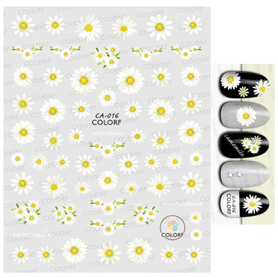 Nail Art Matricák Nyári Százszorszép Gyümölcsök Fehér Virágok Szirmok Virágok Hátraragasztó Körömmatricák Dekoráció Köröm Tippek Szépség
