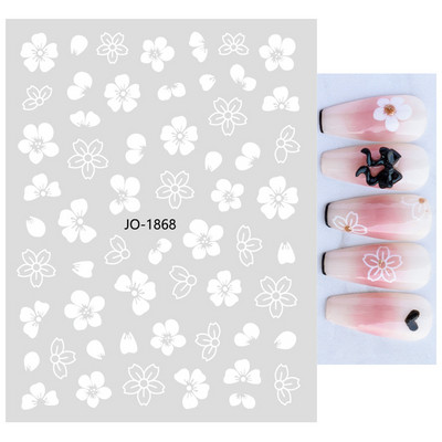 Nail Art Matricák Nyári Százszorszép Gyümölcsök Fehér Virágok Szirmok Virágok Hátraragasztó Körömmatricák Dekoráció Köröm Tippek Szépség