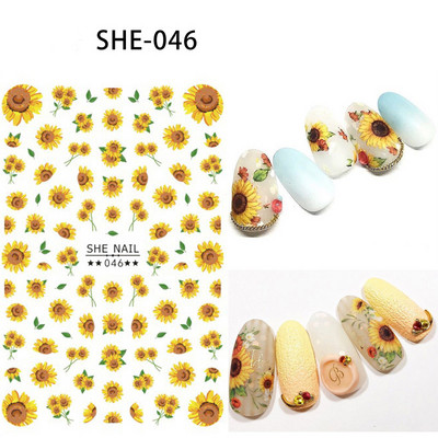 Nail Art Matricák Nyári Százszorszép Gyümölcsök Fehér Virágok Szirmok Virágok Hátraragasztó Körömmatricák Dekoráció Köröm Tippek Szépség