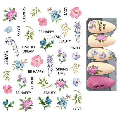 Nail Art Matricák Nyári Százszorszép Gyümölcsök Fehér Virágok Szirmok Virágok Hátraragasztó Körömmatricák Dekoráció Köröm Tippek Szépség