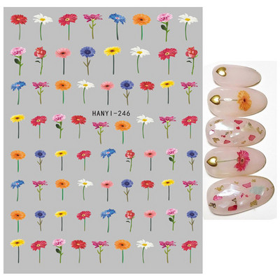 Nail Art Matricák Nyári Százszorszép Gyümölcsök Fehér Virágok Szirmok Virágok Hátraragasztó Körömmatricák Dekoráció Köröm Tippek Szépség