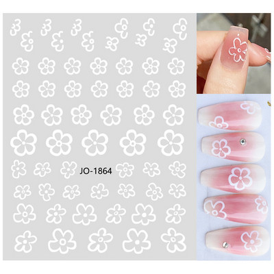 Nail Art Matricák Nyári Százszorszép Gyümölcsök Fehér Virágok Szirmok Virágok Hátraragasztó Körömmatricák Dekoráció Köröm Tippek Szépség
