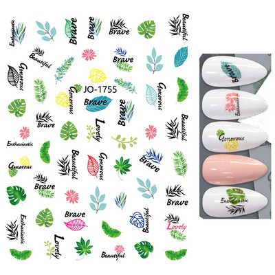 Nail Art Matricák Nyári Százszorszép Gyümölcsök Fehér Virágok Szirmok Virágok Hátraragasztó Körömmatricák Dekoráció Köröm Tippek Szépség