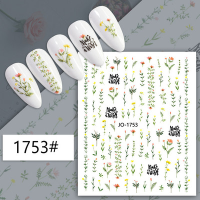 Nail Art Matricák Nyári Százszorszép Gyümölcsök Fehér Virágok Szirmok Virágok Hátraragasztó Körömmatricák Dekoráció Köröm Tippek Szépség