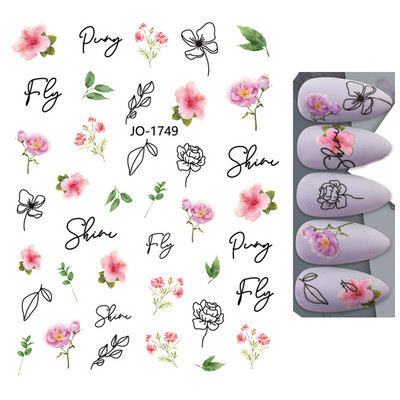 Nail Art Matricák Nyári Százszorszép Gyümölcsök Fehér Virágok Szirmok Virágok Hátraragasztó Körömmatricák Dekoráció Köröm Tippek Szépség