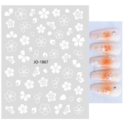 Nail Art Matricák Nyári Százszorszép Gyümölcsök Fehér Virágok Szirmok Virágok Hátraragasztó Körömmatricák Dekoráció Köröm Tippek Szépség