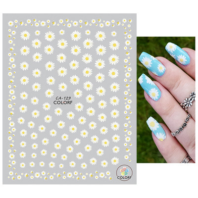 Nail Art Matricák Nyári Százszorszép Gyümölcsök Fehér Virágok Szirmok Virágok Hátraragasztó Körömmatricák Dekoráció Köröm Tippek Szépség