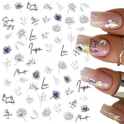 Nail Art Matricák Nyári Százszorszép Gyümölcsök Fehér Virágok Szirmok Virágok Hátraragasztó Körömmatricák Dekoráció Köröm Tippek Szépség