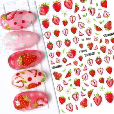 Nail Art Matricák Nyári Százszorszép Gyümölcsök Fehér Virágok Szirmok Virágok Hátraragasztó Körömmatricák Dekoráció Köröm Tippek Szépség
