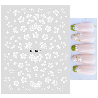 Nail Art Matricák Nyári Százszorszép Gyümölcsök Fehér Virágok Szirmok Virágok Hátraragasztó Körömmatricák Dekoráció Köröm Tippek Szépség
