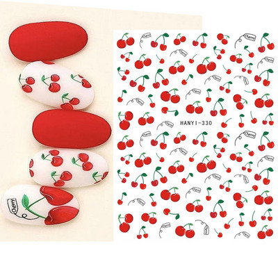 Nail Art Matricák Nyári Százszorszép Gyümölcsök Fehér Virágok Szirmok Virágok Hátraragasztó Körömmatricák Dekoráció Köröm Tippek Szépség