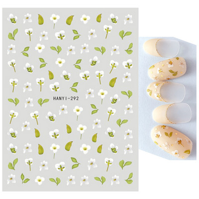 Nail Art Matricák Nyári Százszorszép Gyümölcsök Fehér Virágok Szirmok Virágok Hátraragasztó Körömmatricák Dekoráció Köröm Tippek Szépség