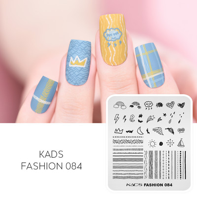 KADS Nail Art bélyegzőlemez 85 Designs Fashion Series Manikűr bélyegzőlemezek Képsablon körömbélyegző lemez nyomtatási sablon
