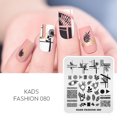 KADS Nail Art bélyegzőlemez 85 Designs Fashion Series Manikűr bélyegzőlemezek Képsablon körömbélyegző lemez nyomtatási sablon