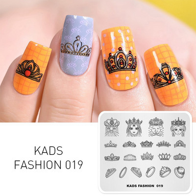 KADS Nail Art bélyegzőlemez 85 Designs Fashion Series Manikűr bélyegzőlemezek Képsablon körömbélyegző lemez nyomtatási sablon