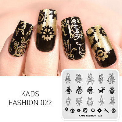 KADS Nail Art bélyegzőlemez 85 Designs Fashion Series Manikűr bélyegzőlemezek Képsablon körömbélyegző lemez nyomtatási sablon