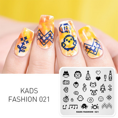 KADS Nail Art bélyegzőlemez 85 Designs Fashion Series Manikűr bélyegzőlemezek Képsablon körömbélyegző lemez nyomtatási sablon