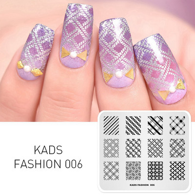 KADS Nail Art bélyegzőlemez 85 Designs Fashion Series Manikűr bélyegzőlemezek Képsablon körömbélyegző lemez nyomtatási sablon