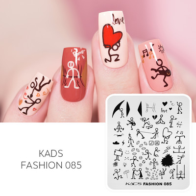 KADS Nail Art bélyegzőlemez 85 Designs Fashion Series Manikűr bélyegzőlemezek Képsablon körömbélyegző lemez nyomtatási sablon