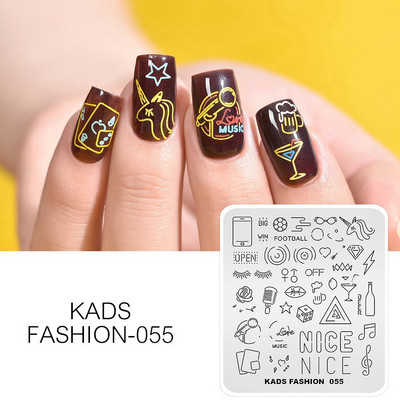 KADS Nail Art bélyegzőlemez 85 Designs Fashion Series Manikűr bélyegzőlemezek Képsablon körömbélyegző lemez nyomtatási sablon