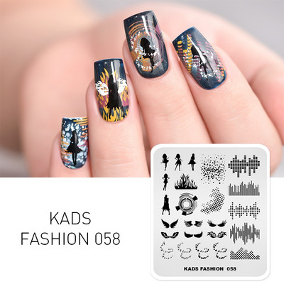 KADS Nail Art bélyegzőlemez 85 Designs Fashion Series Manikűr bélyegzőlemezek Képsablon körömbélyegző lemez nyomtatási sablon