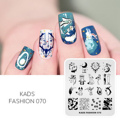 KADS Nail Art bélyegzőlemez 85 Designs Fashion Series Manikűr bélyegzőlemezek Képsablon körömbélyegző lemez nyomtatási sablon